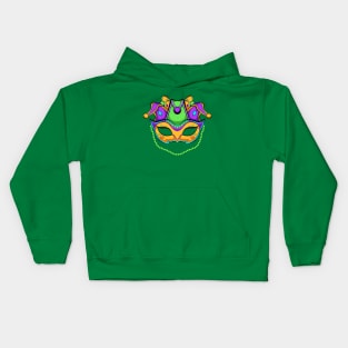 mask mardi gras funny Kids Hoodie